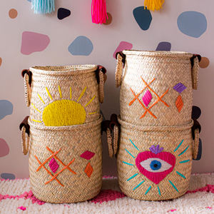 Cesta de algas marinas bordada de alta calidad superventas, cesta de vivero de algas marinas tejida a mano Natural hecha en Vietnam - Product Image 2