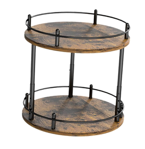 Planche de service de charcuterie en bois d'acacia Lazy Susan Organizer 2 niveaux Cabinet Pantry Countertop Drawer Spices - Product Image 6