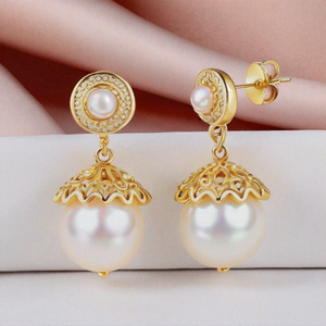 2024 produits chauds S925 bijoux en argent blanc perle d'eau douce boucle d'oreille boucles d'oreilles en perles de mariée - Product Image 5