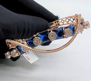 Bracelet à breloques en or massif fait à la main avec diamant 14K 18K or blanc jaune taille brillante certifié tiers bijoux fins mariage - Product Image 6