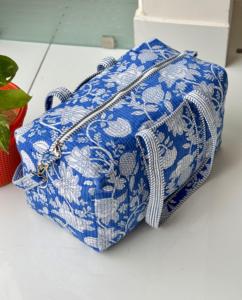 Floral printed quilted travel <b>bag</b> <b>Lady</b> style <b>weekender</b> duffle Cotton lining zip closer - Product Image 1