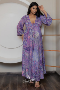 Vestido largo bohemio elegante occidental con estampado floral vintage y vestido con lazo y borlas Traje elegante para ocasiones casuales y formales - Product Image 4