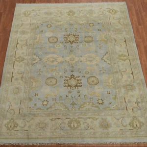 Fait à la main 8x10 ft traditionnel nouveau Oushak indien laine tapis meilleure qualité salon tapis ensemble vente chaude motif abstrait - Product Image 1
