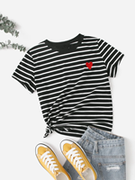 Kaus wanita lengan pendek motif kasual 100% katun t-shirt berpori untuk pasangan wanita logo dan desain kustom