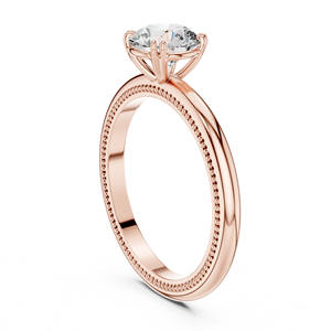 Bague de fiançailles et de mariage en diamant rond de 1 carat cultivé en laboratoire, or jaune/blanc/rose 14 carats, tendance - Product Image 6