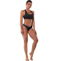 Tanga de lencería sexy para mujer, personalizada, 100% algodón tejido, negra, transpirable, ecológica, de tiro medio, de secado rápido, para adultos BD