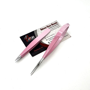 Pinzas Profesionales para Cejas con Degradado Rosa y Blanco, Logotipo Personalizado, Acero Inoxidable, Puntas Inclinadas y Puntiagudas, Diseño Reutilizable y Ecológico - Product Image 1