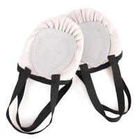 Chaussons de danse souples à demi-semelle pour femmes avec bande élastique, dessus en cuir véritable et doublure en coton, en stock aux États-Unis