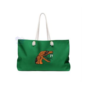 Sac fourre-tout en toile de coton personnalisable FAMU Florida A&M University avec fermeture brodée pour le shopping - Product Image 1