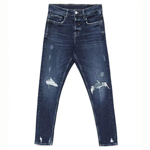 Premium Quality 2022 Washed Streetwear <b>Men</b> Jeans Pants 100% Organic Cotton Customized Wholesale - Product Image 3