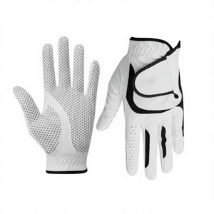 Golf Gloves White Cabretta Leather Non-Slip Hook and Loop Closure Unisex Right Hand Sports Outdoor Use - Product Image 1