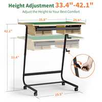 Table de puzzle pliable multifonctionnelle en métal avec tiroirs de rangement, réglable en hauteur et mobile