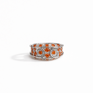 Bague d'éternité vintage plaquée or rose, motif soleil, bijoux en or 18 carats et cuivre - Product Image 4