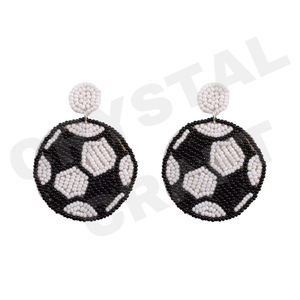 Cras Mardi ต่างหูลูกปัดวินเทจสำหรับผู้หญิงที่ระลึกวันรักชาติสีส้มสีขาวสีน้ำเงินสีฟ้า - Product Image 3