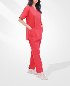 ชุดยูนิฟอร์มแพทย์และทันตแพทย์แบบ 2 ชิ้น ผ้าเดนิมปักโลโก้ตามสั่ง แขนสั้น ตรวจจับเข็มได้  แบบ unisex สำหรับโรงพยาบาล - Product Image 5