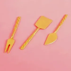 Esparcidor de queso de diseño moderno, mango de ratán de acero inoxidable, cubiertos perfectos para utensilios de cocina de boda, cubiertos para servir frutas - Product Image 2