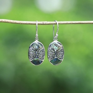 IER044 Haute Qualité De Luxe Célèbre Designer Marques En Argent Sterling Drop Abalone Balinais Motif Perle pour Les Mariages Fêtes - Product Image 2