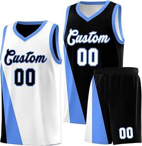 Conjunto de ropa de baloncesto con nombre personalizado, pantalones cortos de Jersey ligeros transpirables de secado rápido, talla grande, estampado de Tailandia de alta calidad. - Product Image 3