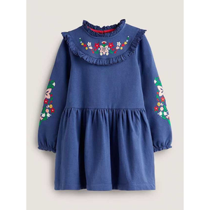 Robe brodée à la main en lin doux pour bébé fille Style décontracté pour le premier anniversaire des tout-petits OEM Made in Vietnam - Product Image 1