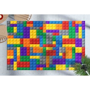 Tapis colorés en blocs de construction, tapis pour chambre d'enfant, tapis pour chambre des enfants, avec tapis moelleux à poils longs - Product Image 1