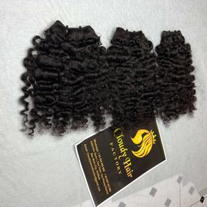 Cloudy Hair Company's Long 100% Extensiones de cabello humano virgen Paquete de trama rizada birmana Cabello virgen crudo dibujado Doble - Product Image 5