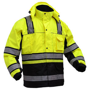 Reflective Safety <b>Hi</b>-<b>Vis</b> <b>Orange</b> 100% Polyester Insulated Men's Winter Waterproof Work Jacket Halex International Model <b>HI</b>-5666 - Product Image 3