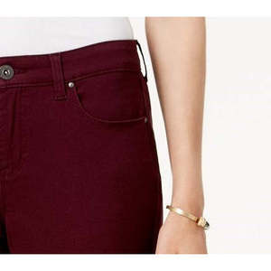 Jeans Skinny Curvy-Fit da Donna Style Co, Denim Color Vino, Decorazione con Bottoni, Traspiranti, Lavabili, Taglia 12, Stile Boyfriend, Logo in Vita - Product Image 3