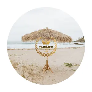 SUBSTANTIAL SEAGRASS PALM LEAF COCONUT BAMBOO UMBRELLA FOR RESORT BEACH DECORATION ORIGIN VIETNAM