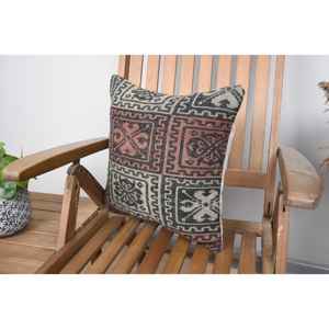 Luxury 16x16 Inch <b>Beige</b> Kilim Patchwork Wool Pillow Vintage Fluffy Woven Design for Sofa Bedding Floor Portable Rustic <b>Throw</b> - Product Image 3