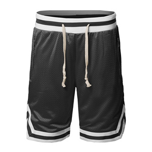 Men's Mesh Basketball Shorts Black Red Green Drawstring Waist Breathable Summer Training Wear with Side Pockets - Product Image 2