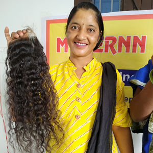 Venta al por mayor 100% Extensiones de Cabello Humano Virgen Natural Suelto Onda Profunda Curl Procesado Químicamente Calidad Centrado Proveedor - Product Image 6