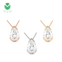 Collar de diamantes de laboratorio de oro de 18k con nombre, joyería con corte de pera