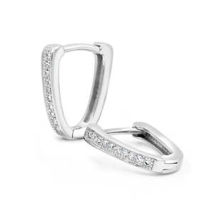 Boucles d'oreilles en argent Zarkan Diamond Horseshoe Hoop - Product Image 5