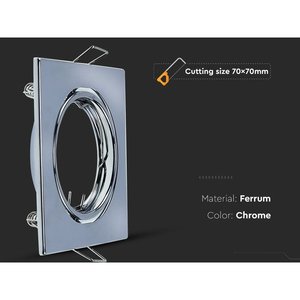 2 pz porta faretti a LED, GU10 MR16 porta faretto regolabile quadrato con SKU-8943 a molla Color cromo-illuminazione/ - Product Image 2