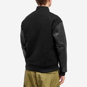 Hip Hop Vintage Varsity chaqueta de cuero hombres personalizado largo invierno cálido chaqueta Casual moda High Street estilo más tamaño liso teñido - Product Image 4