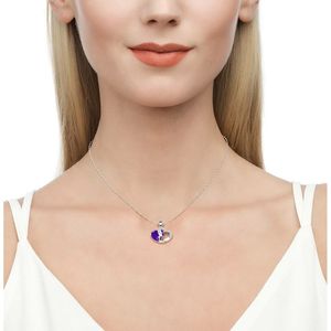 Collar con Colgante de Plata de Ley con Corte de Corazón Jeulia, con Diamante y Circonita en Oro Rosa - Product Image 5