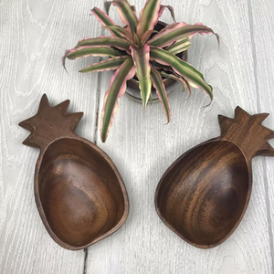 Cuencos de madera natural hechos a mano, sostenibles, decoración de vajilla elegante para ensaladas, decoración de frutas y aperitivos y cualquier uso - Product Image 5
