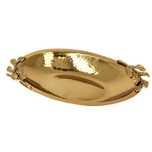 Unique Design <b>Handle</b> Metal Serving <b>Tray</b> in Gold Silver Finishing Most Demanding Home Decor Food Fruit Snacks Drink Serving <b>Tray</b> - Product Image 2