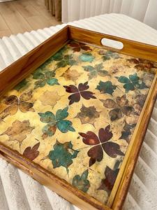 Bandeja de Servicio de Diseño con Recubrimiento de Esmalte de Madera MDF, Bandeja de Mesa de Alta Calidad para Hoteles y Restaurantes - Product Image 1