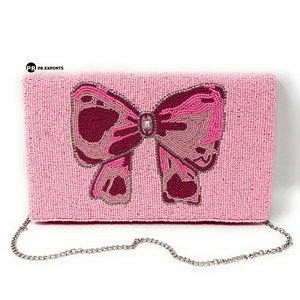 USA Stars Stripes Beaded Fold Clutch Handbag Patriotic <b>Red</b> White Blue Fashionable Button Magnetic Closure Cross-Body Evening - Product Image 2