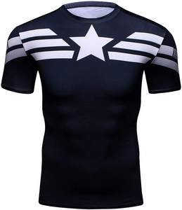 Impresión de alta calidad para hombre gráfico 95 algodón 5 Spandex camisetas de compresión elastano estiramiento transpirable gimnasio Camiseta de manga corta - Product Image 2