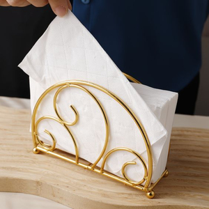 Porte-serviettes en or au design magnifique, forme et taille personnalisées, support à serviettes, fournitures de table, support à serviettes pour mariage - Product Image 1