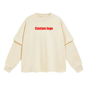 เสื้อยืดผู้ชายแขนยาวสตรีทแวร์ผ้าฝ้าย100% สองชั้นระบายอากาศเป็นมิตรกับสิ่งแวดล้อม - Product Image 6