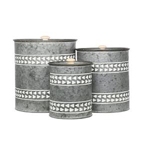 ภาชนะเก็บโลหะชุบสังกะสีมีสไตล์พร้อมกระเป๋าสไตล์การออกแบบที่ทนทานสำหรับบ้านห้องครัวและใช้งานกลางแจ้งจากอินเดีย - Product Image 1