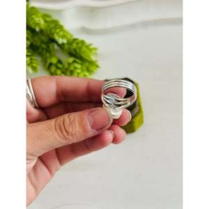 Southwest Kingman Turquoise & Sterling <b>Silver</b> Boho <b>Statement</b> <b>Ring</b> Emerald Cut Gemstone Size 7.5 for Everyday Wear - Product Image 5