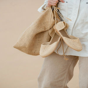 Sandalias y Zapatillas de Rafia Hechas a Mano en Marruecos, Económicas y Ecológicas, Calzado Tejido para Hombre y Mujer, Venta al Por Mayor Directa de Fábrica - Product Image 1