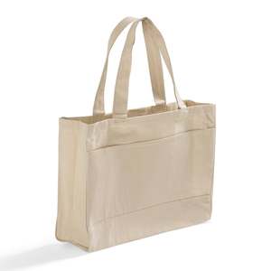 Fancy <b>Medium</b> Canvas Tote <b>Bags</b> with Inside Zipper Pocket Eco-Friendly Cotton Fabric for Daily Use Food Advertising - Product Image 3
