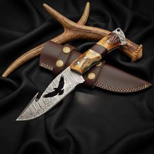 มีดล่าสัตว์เหล็กดามัสกัสทำมือคุณภาพสูงระดับมืออาชีพ รับผลิตตามแบบ OEM  ใบมีดเหล็กดามัสกัสทำมือสำหรับงานอุตสาหกรรม - Product Image 1