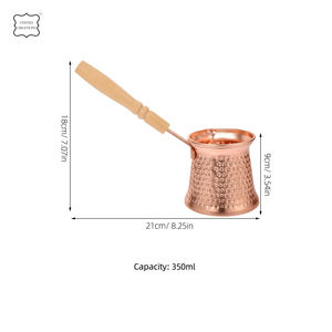 Ottoman Designed Copper Colored Covered <b>Tea</b> Coffee Turkish Delight <b>Pot</b> Hammered Turkish Double Coffee <b>Pot</b> Kettle Set - Product Image 4