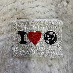 Classic Beaded Coin Purse Pearl and Diamond Beaded Make up Bag Wedding or Party Gift for Her - Product Image 1